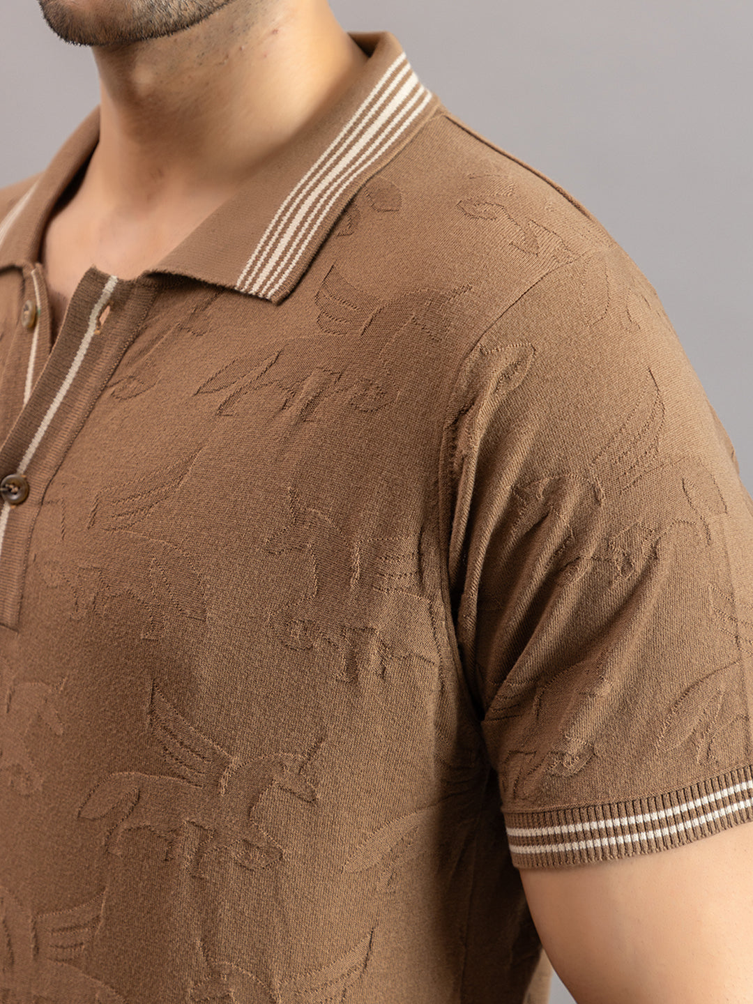 TEXTURED MUSTANG FINE KNIT POLO