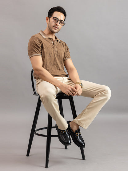 TEXTURED MUSTANG FINE KNIT POLO