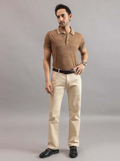 TEXTURED MUSTANG FINE KNIT POLO