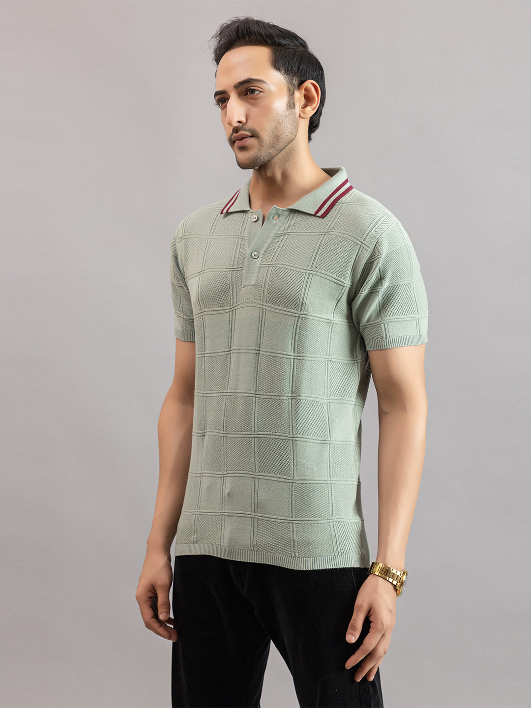 RELAXED REVERSE FINE KNIT POLO