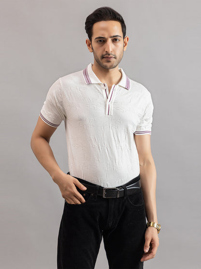 TEXTURED MUSTANG FINE KNIT POLO