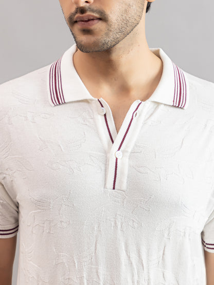 TEXTURED MUSTANG FINE KNIT POLO
