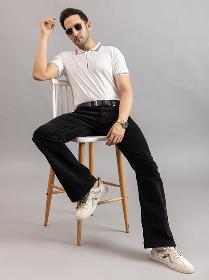 TEXTURED MUSTANG FINE KNIT POLO