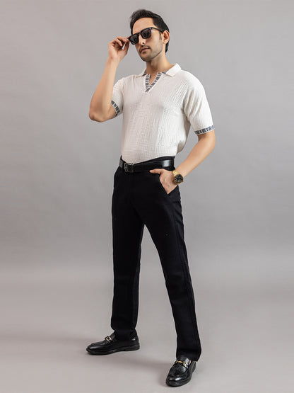 DIAMOND TEXTURED FINE KNIT POLO