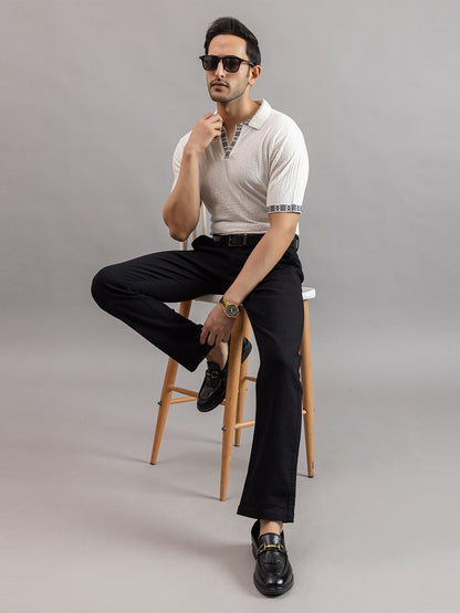 DIAMOND TEXTURED FINE KNIT POLO