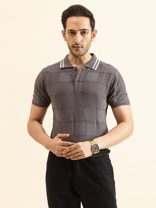 RELAXED REVERSE FINE KNIT POLO