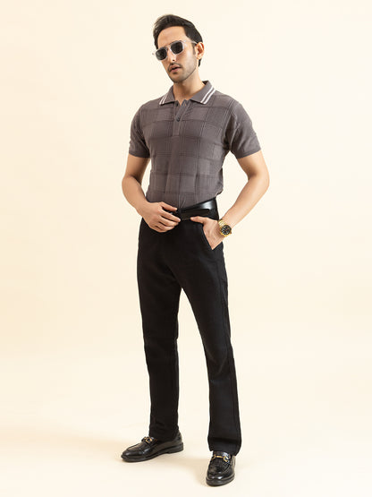 RELAXED REVERSE FINE KNIT POLO