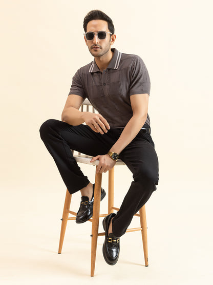 RELAXED REVERSE FINE KNIT POLO