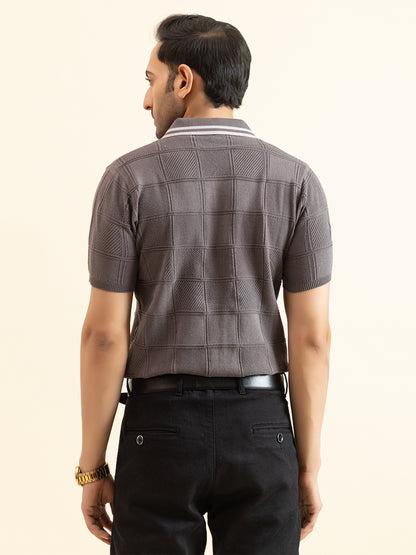 RELAXED REVERSE FINE KNIT POLO
