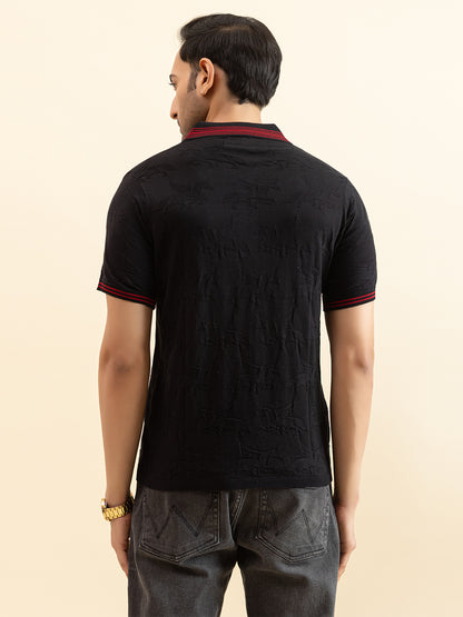 TEXTURED MUSTANG FINE KNIT POLO