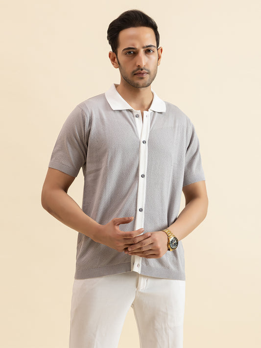 RELAXED REVERSE KNIT SHIRT