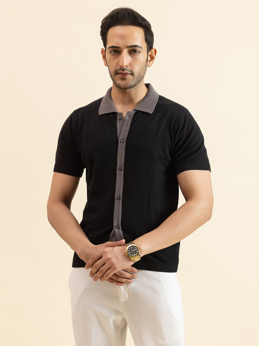 RELAXED REVERSE KNIT SHIRT