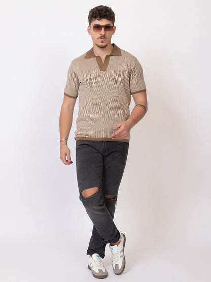 HEARING BONE FINE KNIT POLO