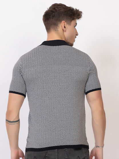 HEARING BONE FINE KNIT POLO