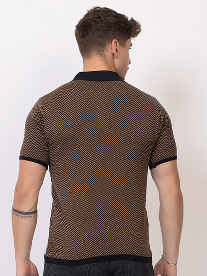 HEARING BONE FINE KNIT POLO