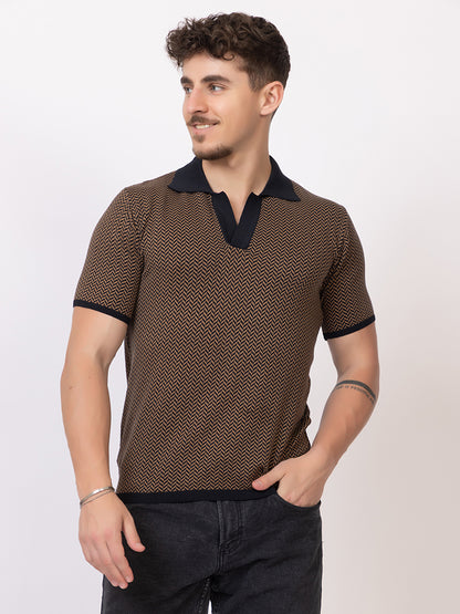 HEARING BONE FINE KNIT POLO