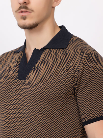 HEARING BONE FINE KNIT POLO