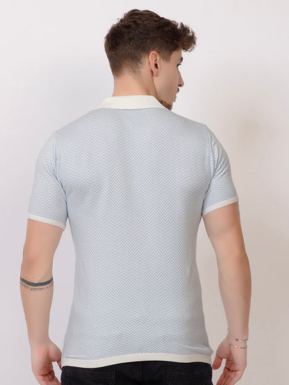 HEARING BONE FINE KNIT POLO