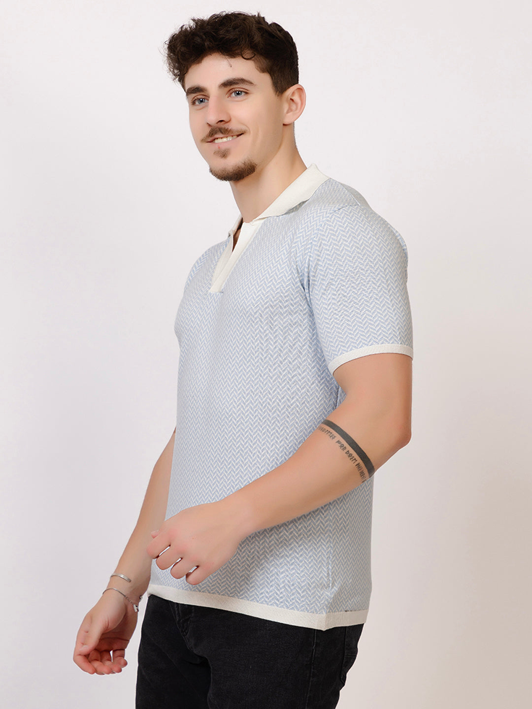 HEARING BONE FINE KNIT POLO