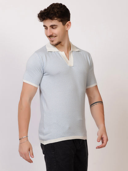 HEARING BONE FINE KNIT POLO