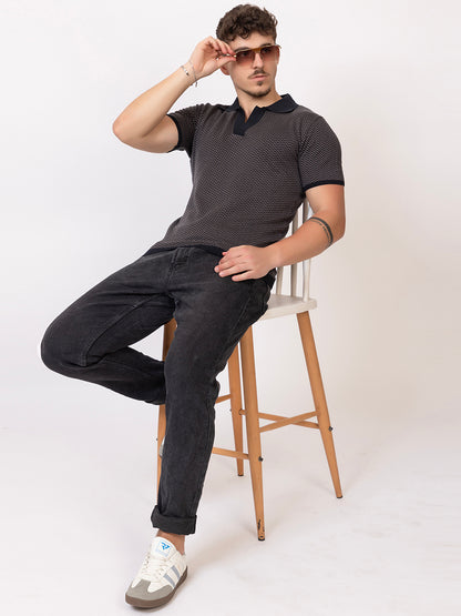 HEARING BONE FINE KNIT POLO