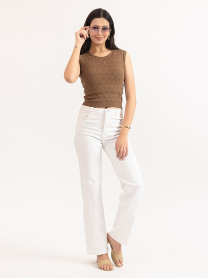 STRACHED KNIT WEST TOP