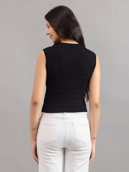 STRACHED KNIT WEST TOP