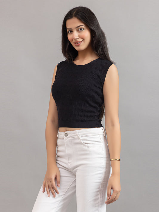 STRACHED KNIT WEST TOP