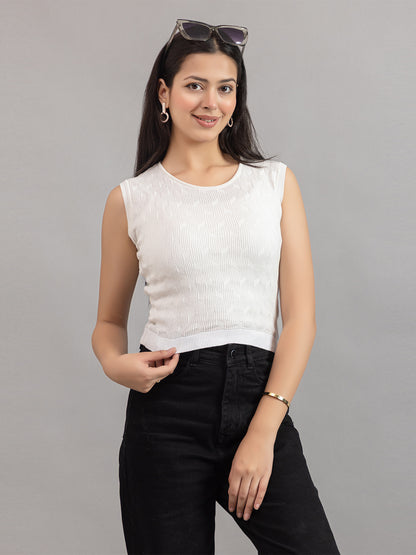 STRACHED KNIT WEST TOP