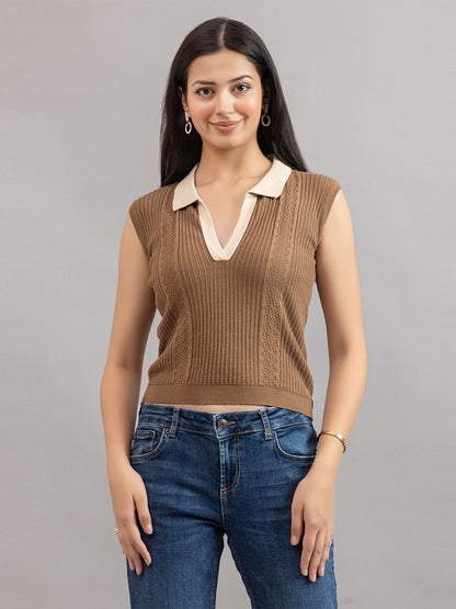 AEDENBURG V NECK POLO TOP